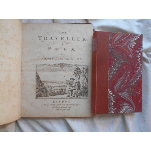 1023 - GOLDSMITH, O. The Traveller 10th.ed 1778, engrvd. t/p, bnd. with The Deserted Village 10th.ed. 1783,... 