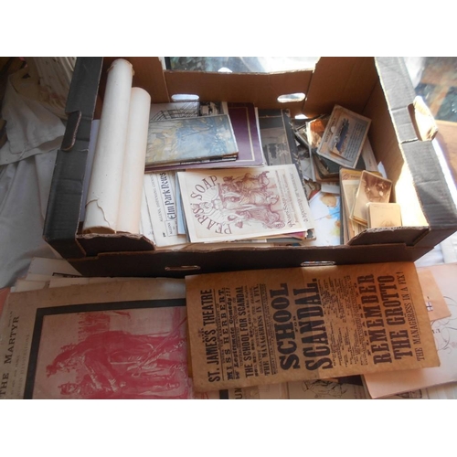 1053 - EPHEMERA a box, old photos, prints, aviation booklets etc.