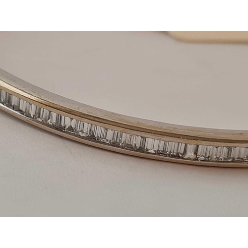 117 - A WHITE GOLD BRACELET SET WITH BAGUETTE DIAMONDS 18CT GOLD    15.4 GMS