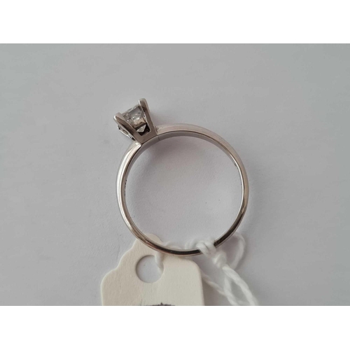 12 - A WHITE GOLD SOLITAIRE RING 14CT GOLD SIZE M