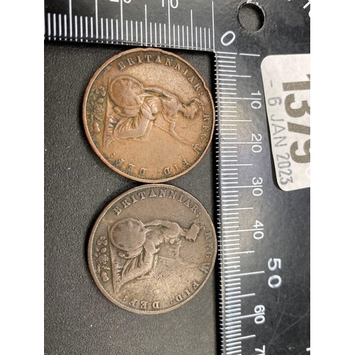 1379 - 1838 and 1853 half-penny