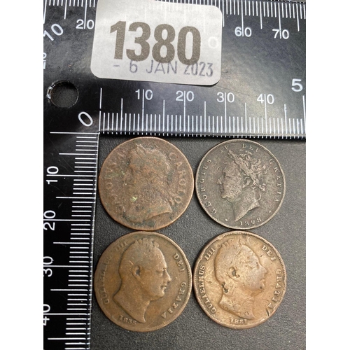 1380 - Farthings Charles II, 1828, 1831, 1834