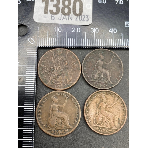 1380 - Farthings Charles II, 1828, 1831, 1834