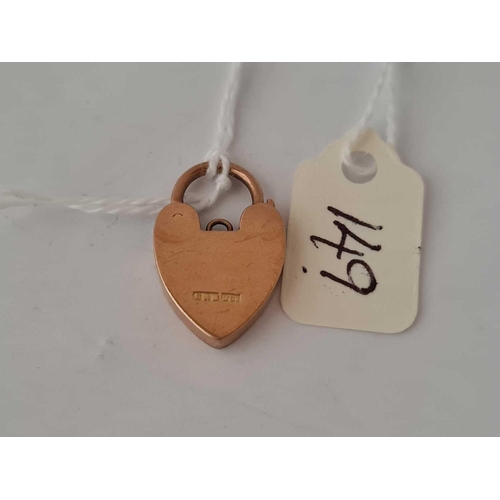 149 - 9ct vintage heart padlock 2.8g