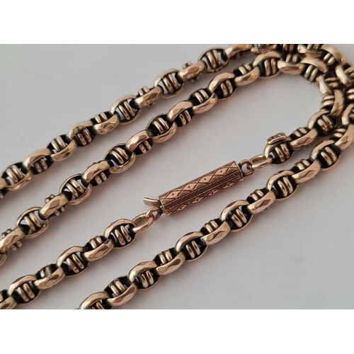 159 - A ANTIQUE NECK CHAIN WITH BARRELL CLASP 9CT 16 INCH    14.9 GMS