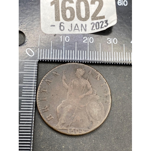 1602 - A William & Mary Half Penny 1694