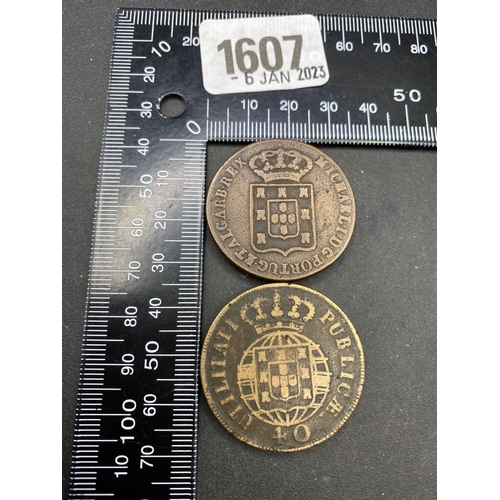 1607 - Two large Portuguese Coins, 1822 & 1832