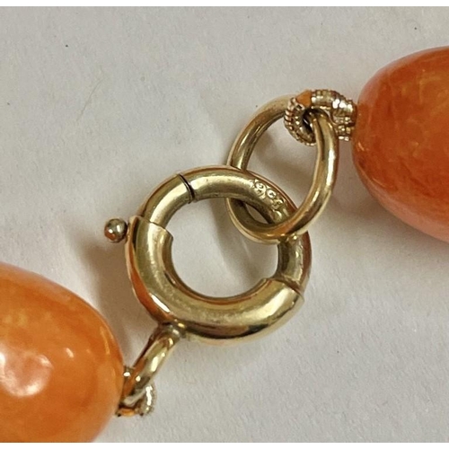 174 - Amber Beads with 9ct Gold Clasp