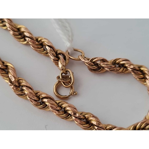 21 - A rope link bracelet 9ct 7 inch   3.3 gms