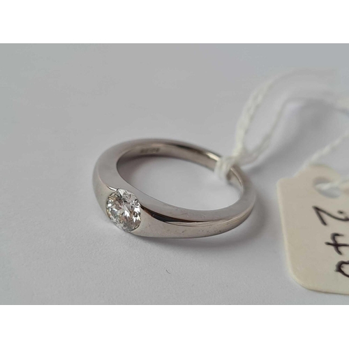 240 - A SINGLE STONE DIAMOND RING IN HALLMARKED PLATINUM WEIGHT 0.40 CTS SIZE I