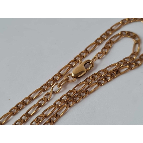 289 - A flat link neck chain 9ct 18 inch    5.3 gms