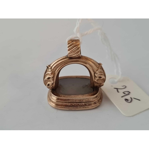 295 - A gold crested intaglio fob 12.2 gms