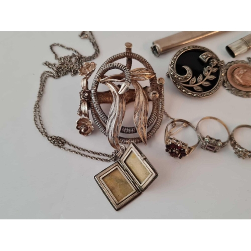 363 - A bag of antique silver jewellery 79g