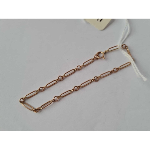 391 - A rose gold bar link bracelet    2.4 gms