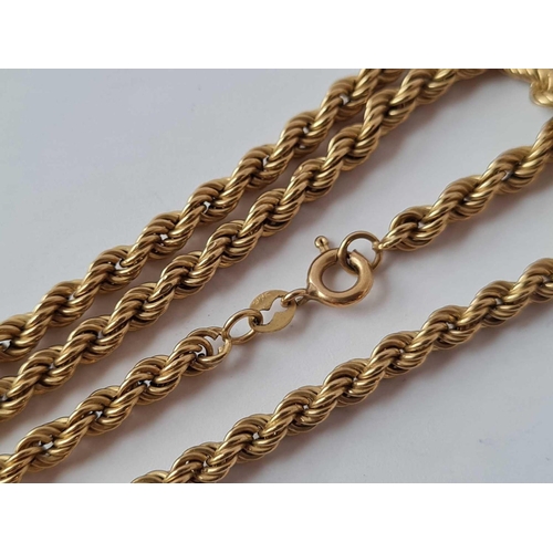 395 - A rope link neck chain 9ct 22 inch    6.7 gms