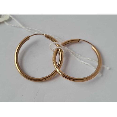 397 - A of faceted design hoop earrings 9ct   1.4 gms