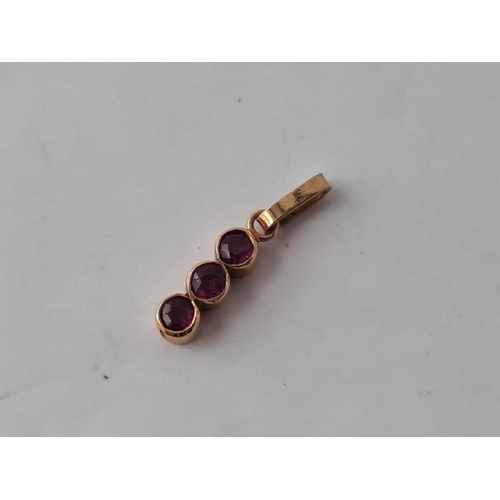 455 - A pair of garnet earrings and pendant 9ct