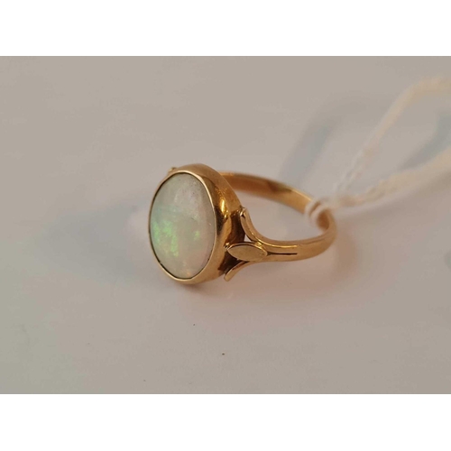 469 - A opal ring 18ct gold size N    3 gms