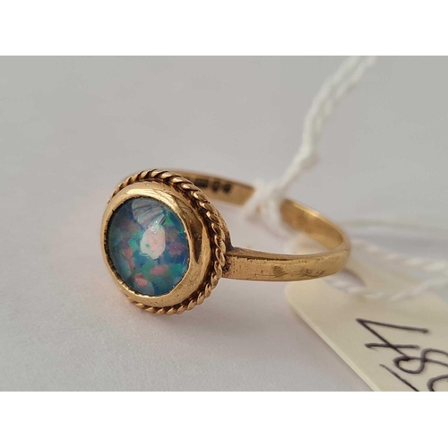 486 - An opal 9ct dress ring size K 2g inc