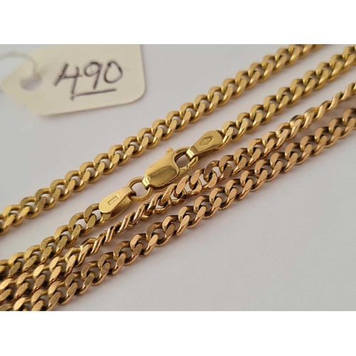 490 - A 26� FLAT CURB LINK 9CT NECK CHAIN 20.5g