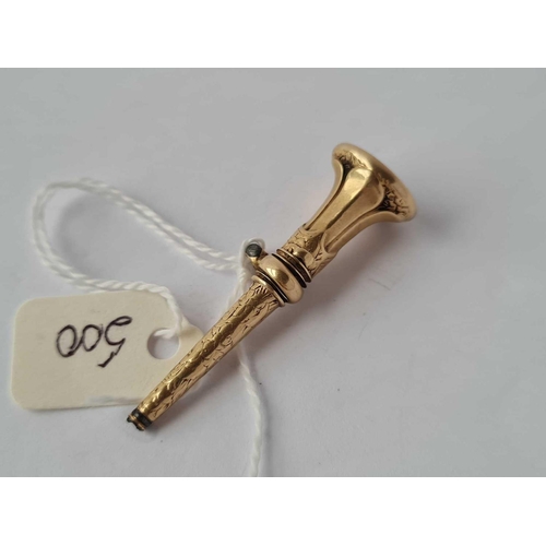 500 - A 19th century stone inset watch key end missing