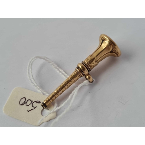 500 - A 19th century stone inset watch key end missing