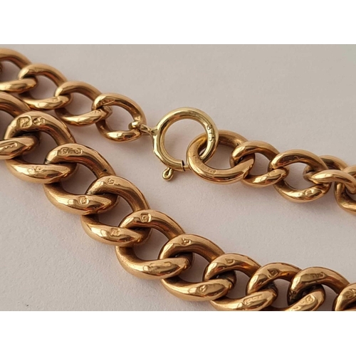 508 - A 9CT ROSE GOLD CURB BRACELET 12.2g