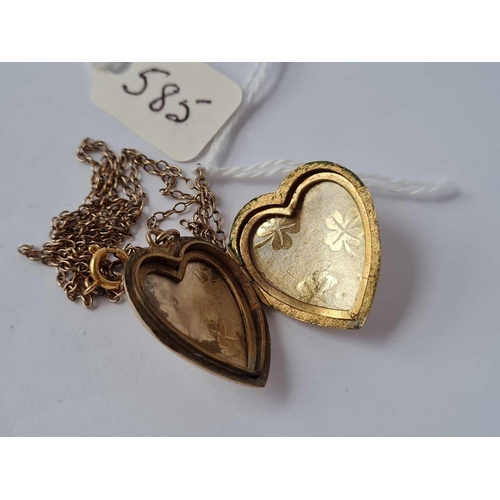 585 - Back & Front Locket 9ct on 9ct Chain