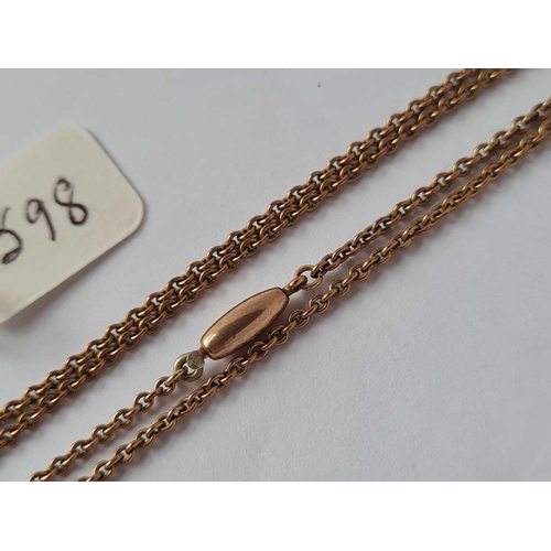 598 - A gold neck chain with bolt clasp 17 inch    2.9 gms