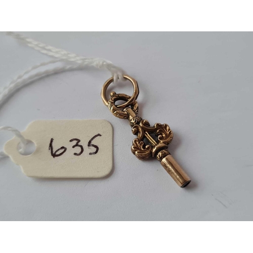 635 - A Victorian rolled gold watch key