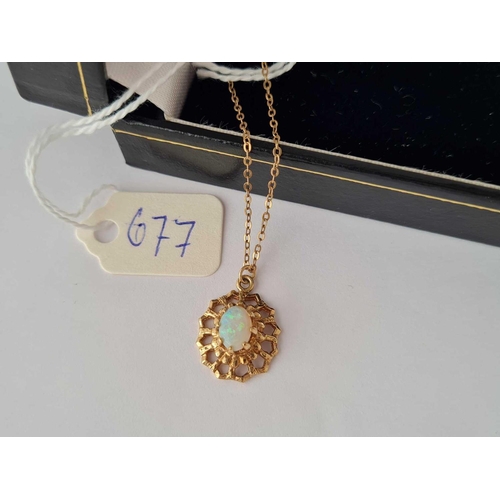 677 - A 9ct Opal Necklace