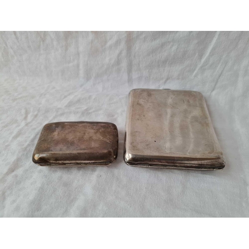 703 - Two cigarette case of curved outline, one Birmingham 1919, 180g