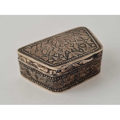 108 - A floral design continental silver pill box