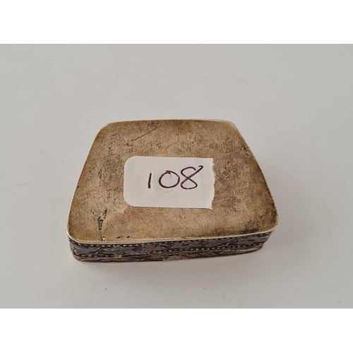 108 - A floral design continental silver pill box