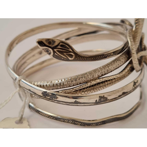 11 - Two silver snake bangles   109 gms