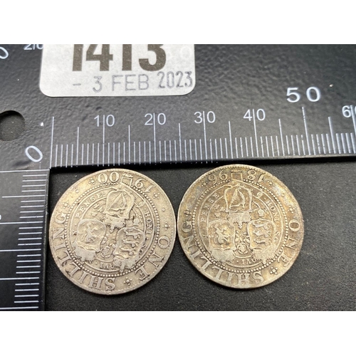 1413 - Victorian shillings 1896 and 1900