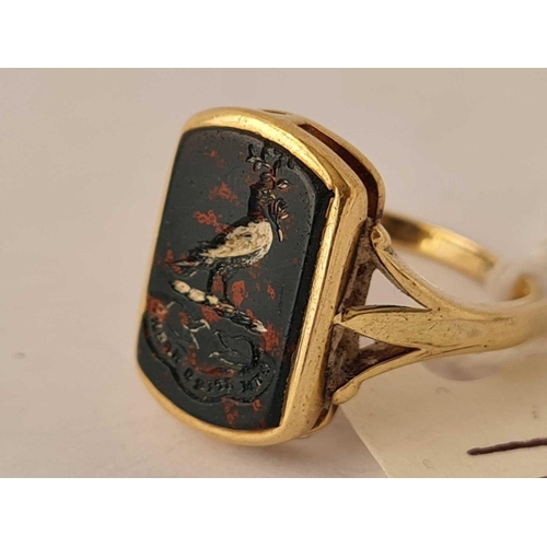 16 - A ANTIQUE SEAL RING 18CT GOLD SIZE K   4.3 GMS