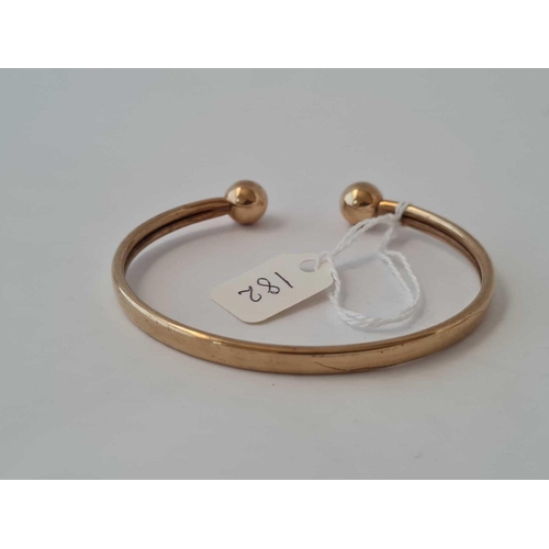 182 - A torque bangle 9ct   9.1 gms