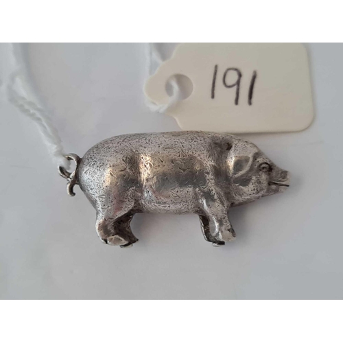 191 - A silver pig pendant