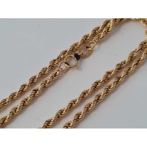 283 - A rope link neck chain 9ct 21 inch    3.3 gms