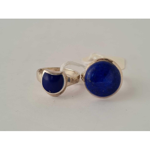 310 - Two silver lapis rings