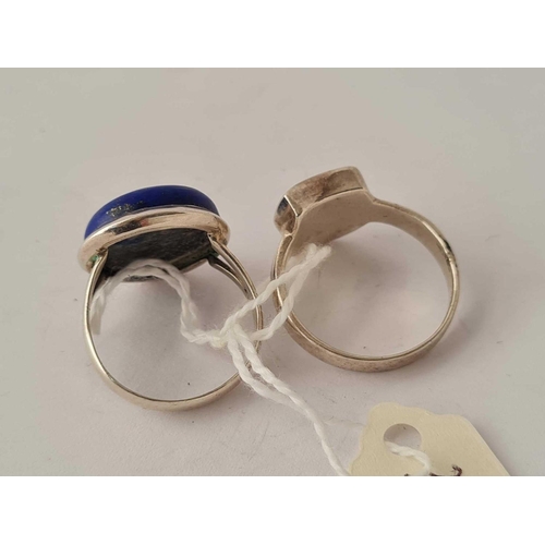 310 - Two silver lapis rings