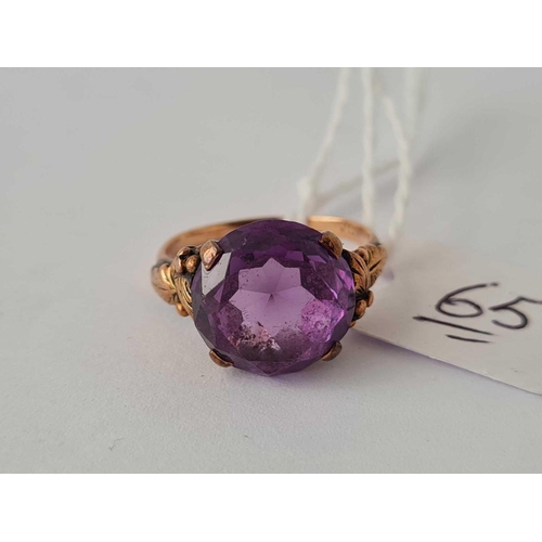 65 - Vintage amethyst single stone 14ct ring size K 3.9g