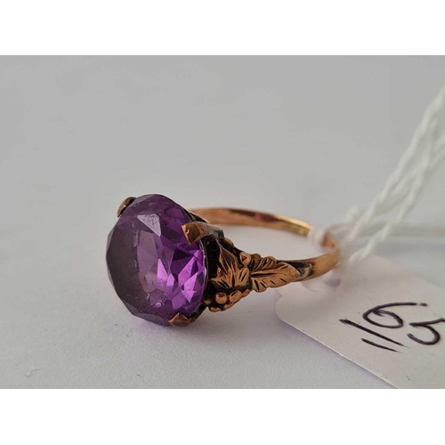 65 - Vintage amethyst single stone 14ct ring size K 3.9g