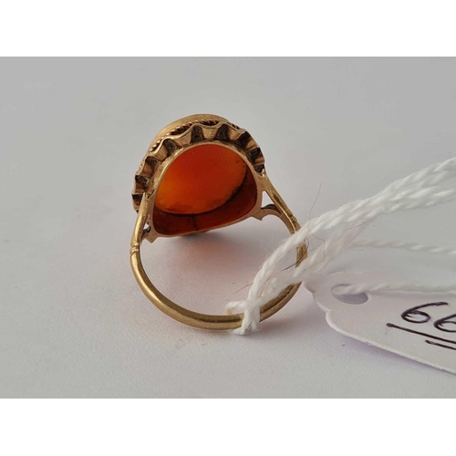 66 - Vintage cameo 9ct ring size L 3.5g