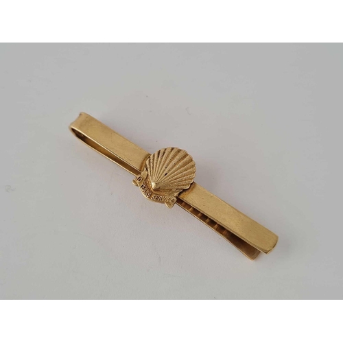 78 - 9ct vintage shell design tie clip 8.9g