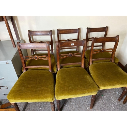 1721 - A set of six George III mahogany framed chairs on turned legs