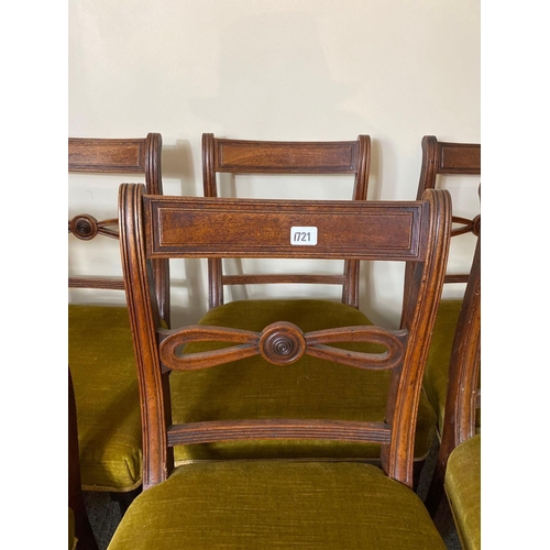 1721 - A set of six George III mahogany framed chairs on turned legs