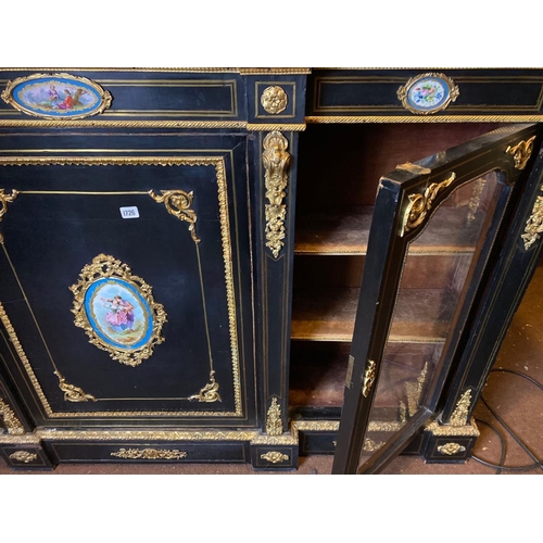 1726 - A good 19th Century break front credenza with gilt metal and Severs  panels, 71