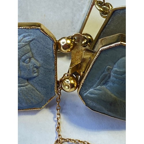 57 - EARLY VICTORIAN HIGH CARAT finely carved Lava cameo bracelet